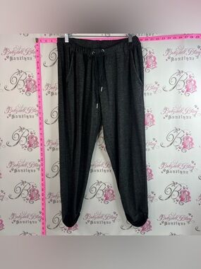 Press joggers sweatpants black grey dark  Charcoal Drawstring Jogger Pants
